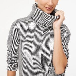 J. Crew Black and White Cowl Neck Sweat